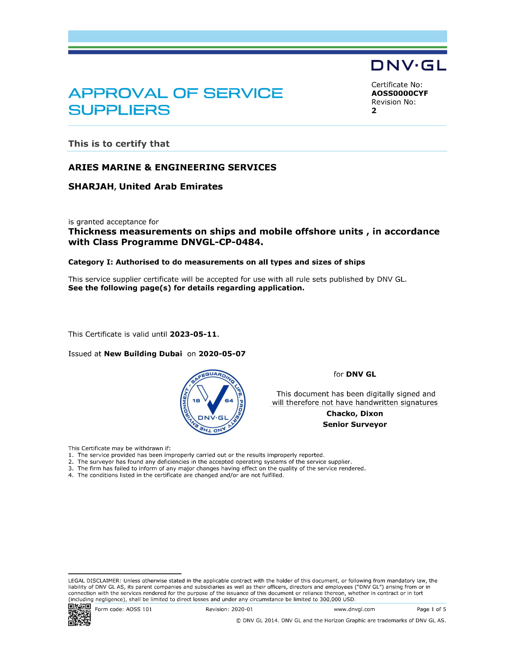 Marine certificates & Approvals of Arise Marine ISO DVN RINA DAC Marine certificates & Approvals of Arise Marine ISO DVN RINA DAC
